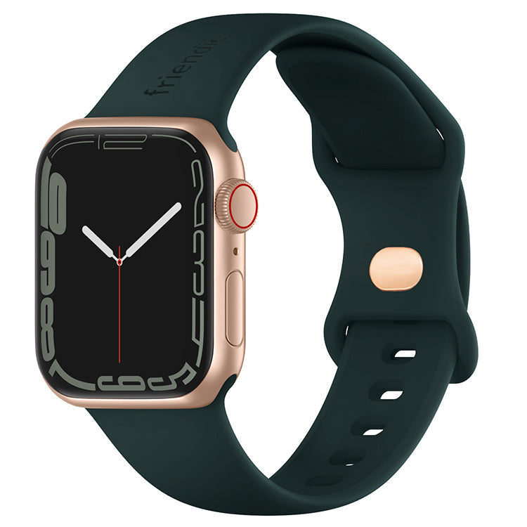 Silicone Sports Band Royal Green with Gold Pin - The Noosa Large - Compatible with Apple Watch Size 42mm to 45mm