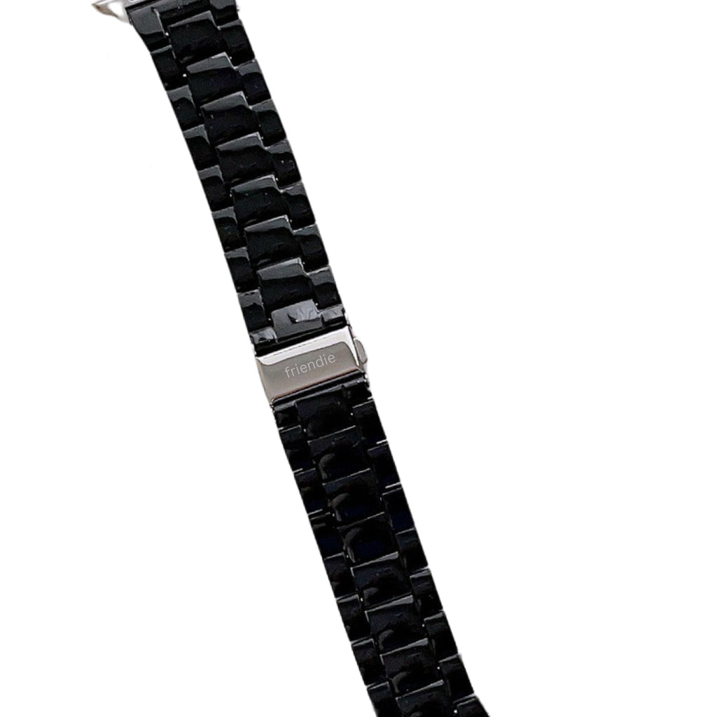 Resin Link Bracelet Band Small - The Sydney Beaches - Manly (Black) - Compatible with Apple Watch Size 38mm to 41mm