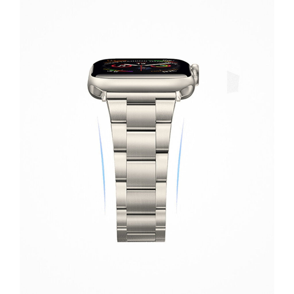 Stainless Steel Link Bracelet Band Small - The Sydney in Titanium - Compatible with Apple Watch Size 38mm to 41mm