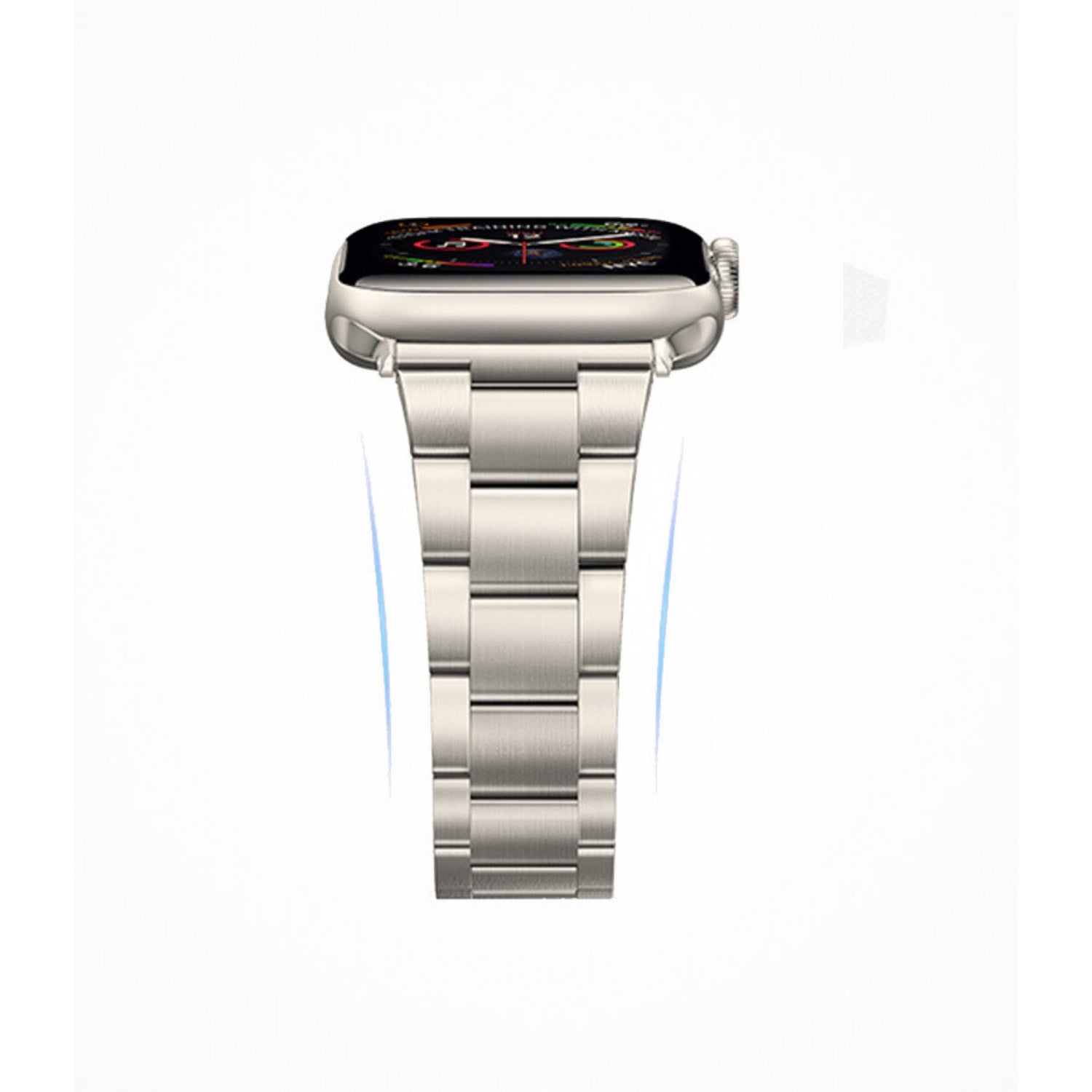 Stainless Steel Link Bracelet Band Small - The Sydney in Titanium - Compatible with Apple Watch Size 38mm to 41mm