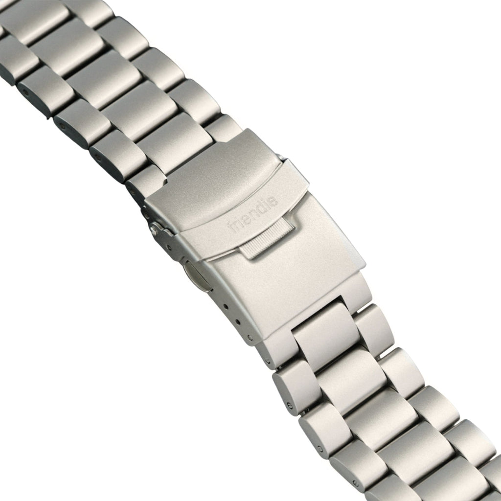 Stainless Steel Link Bracelet Band (Ultra) – The Sydney Ultra in Titanium – Compatible with Apple Watch Ultra (Friendie size Large)