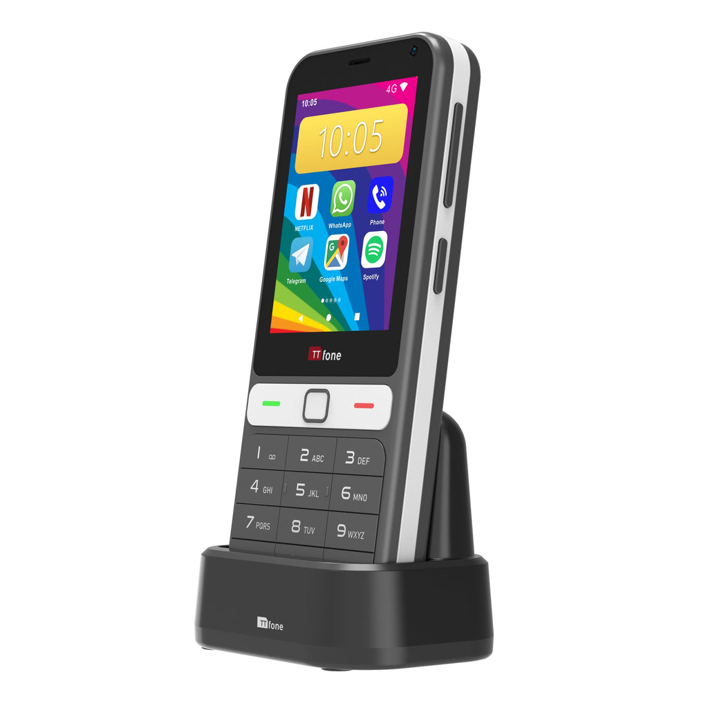 TTfone TT280 4G – Easy to Use Unlocked Mobile, compatible with Vodafone SIM and includes a Dock charger