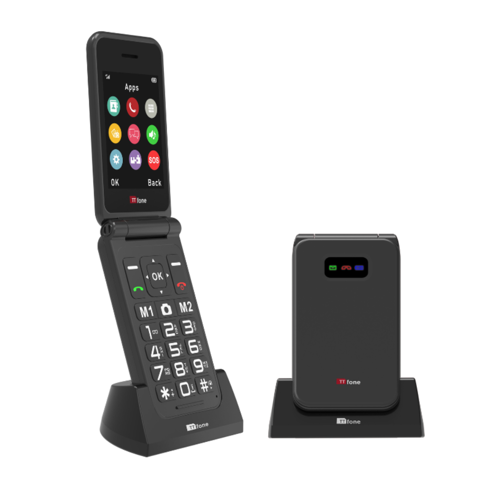 Returned Resale - TTfone TT760 4G Black with Dock Charger, Giffgaff SIM