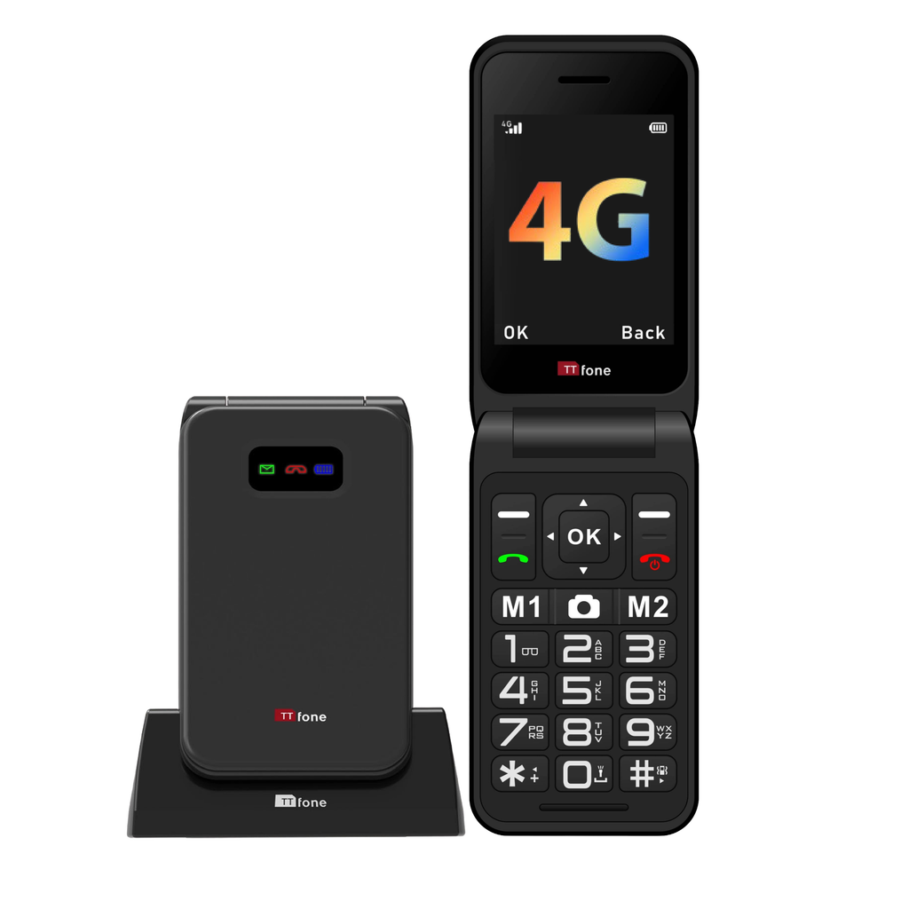 Returned Resale - TTfone TT760 4G Black with Dock Charger, Giffgaff SIM