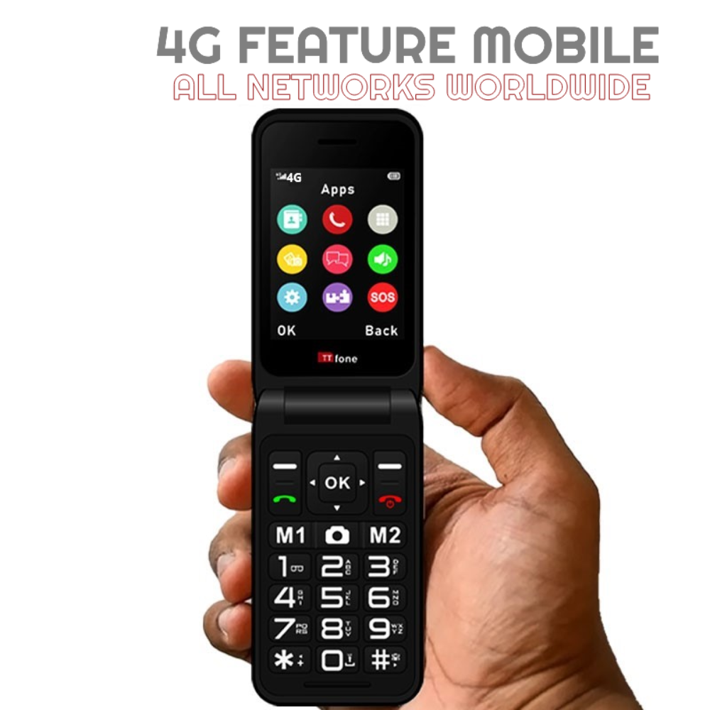 Returned Resale - TTfone TT760 4G Black with Dock Charger, Giffgaff SIM