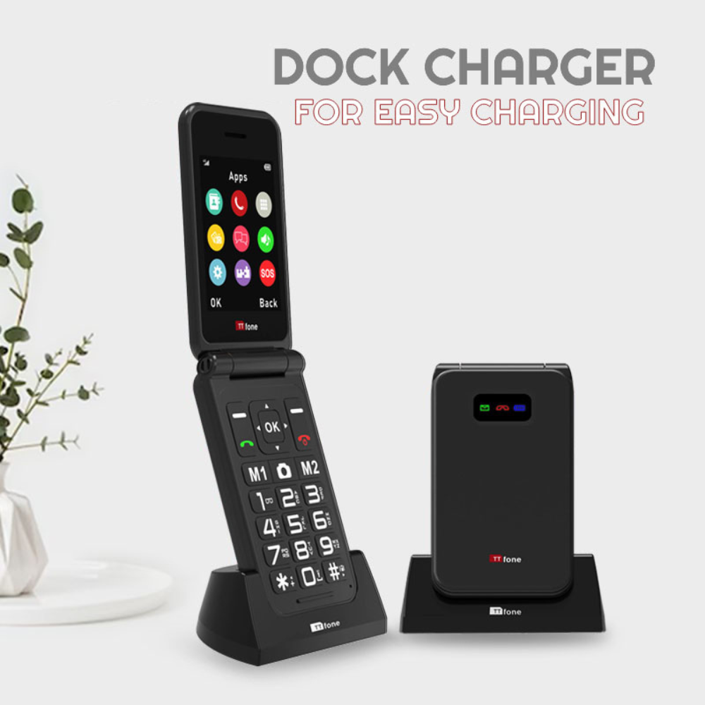 Returned Resale - TTfone TT760 4G Black with Dock Charger, Giffgaff SIM